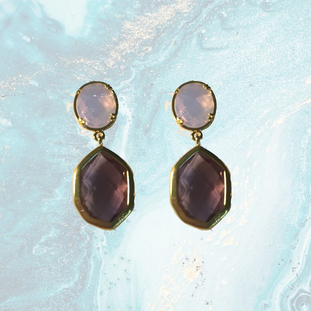 Pink Chalcedony Drop Earrings